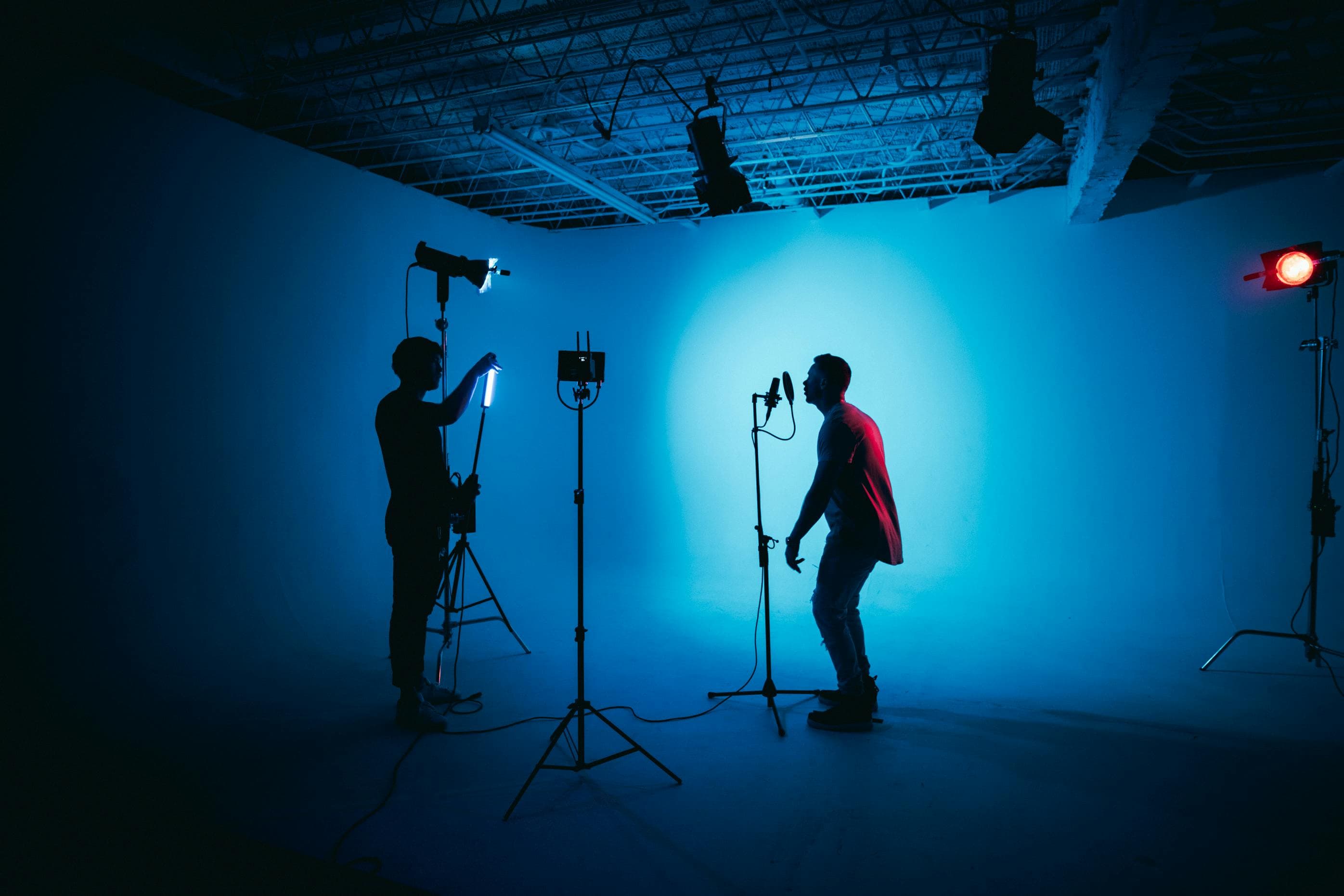 Producer at work on set